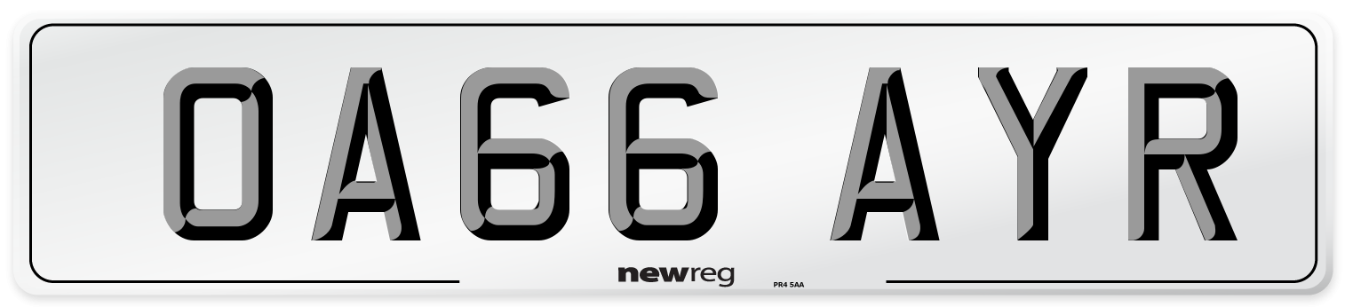 OA66 AYR Number Plate from New Reg